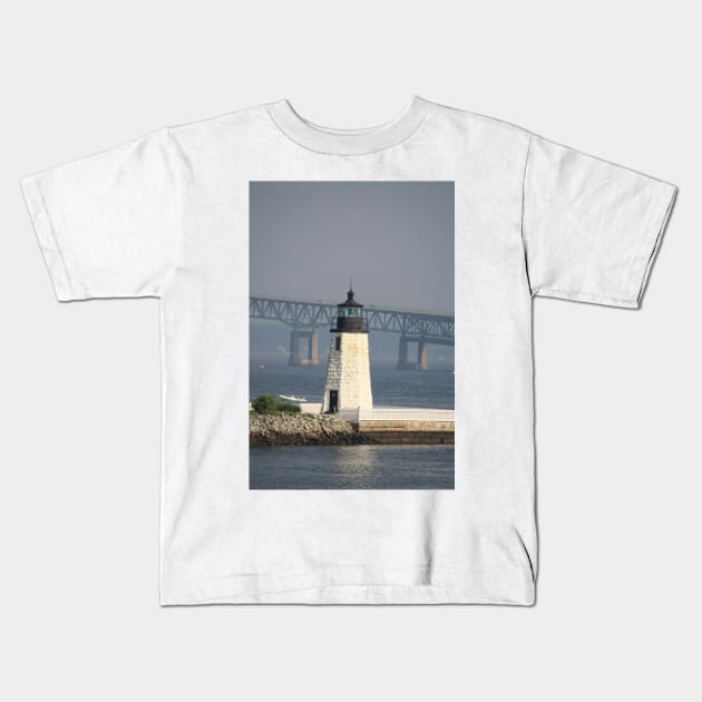 Newport Harbor Lighthouse Kids T-Shirt by Laybov